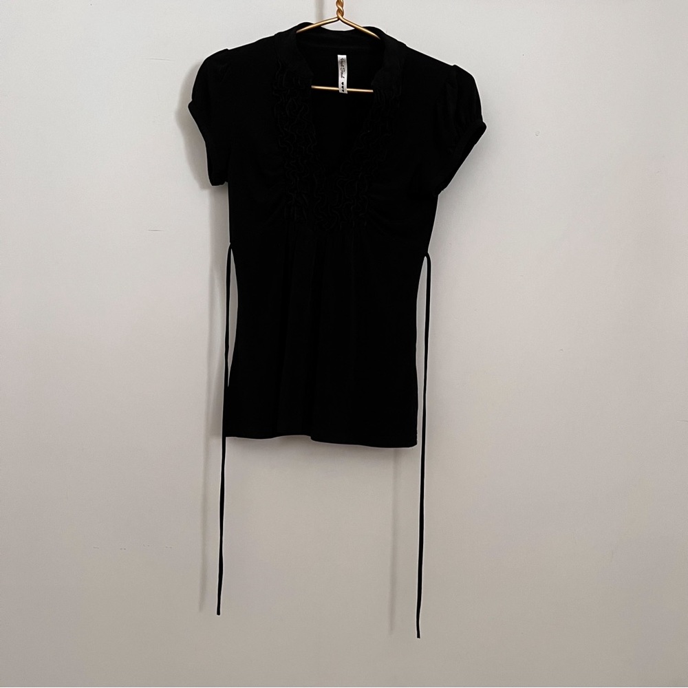 Heart Soul solid black blouse size medium